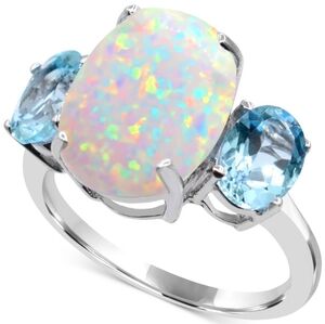 Macys Lab Grown Opal & Sky Blue Topaz (2 Ct. T.w.) Ring Sterling Silver ✨️ NWOT
